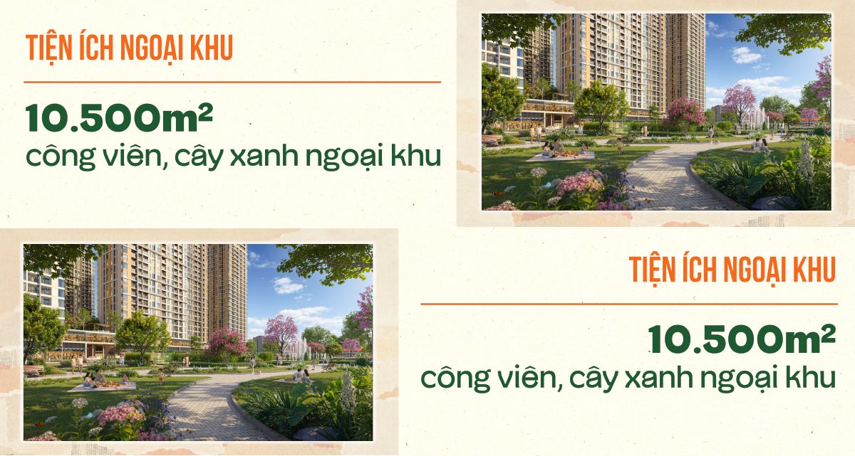 Công viên và cây xanh ngoại khu Sun Glory Residence